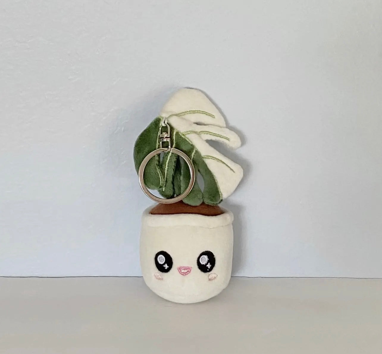 Monstera Albo Plush Keychain