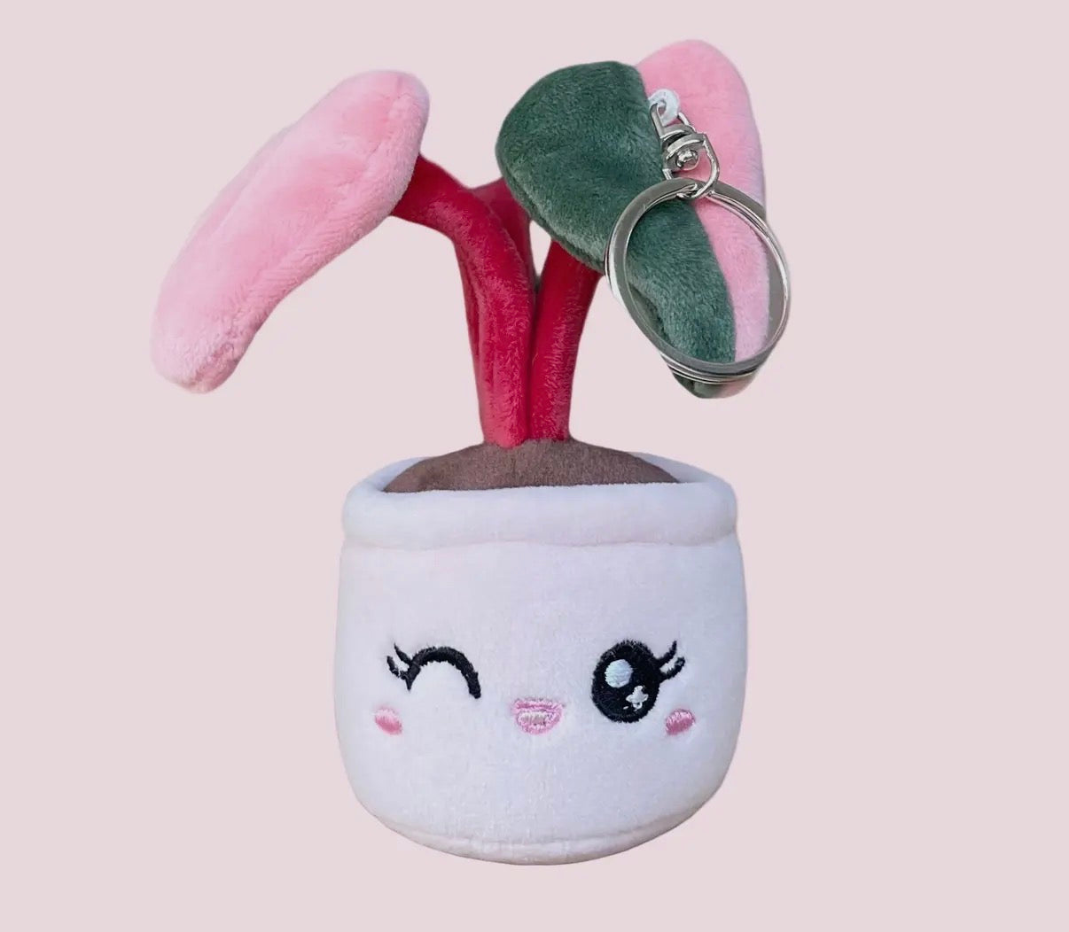 Philodendron Pink Princess Keychain Plush