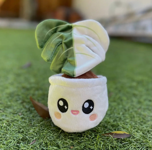 Monstera plushie dog toy